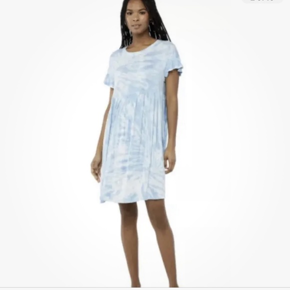 Scoop Dresses & Skirts - Scoop NYC Women’s Fluttered Sleeve Blue/White Tiered Dress Large (12-14) NEW